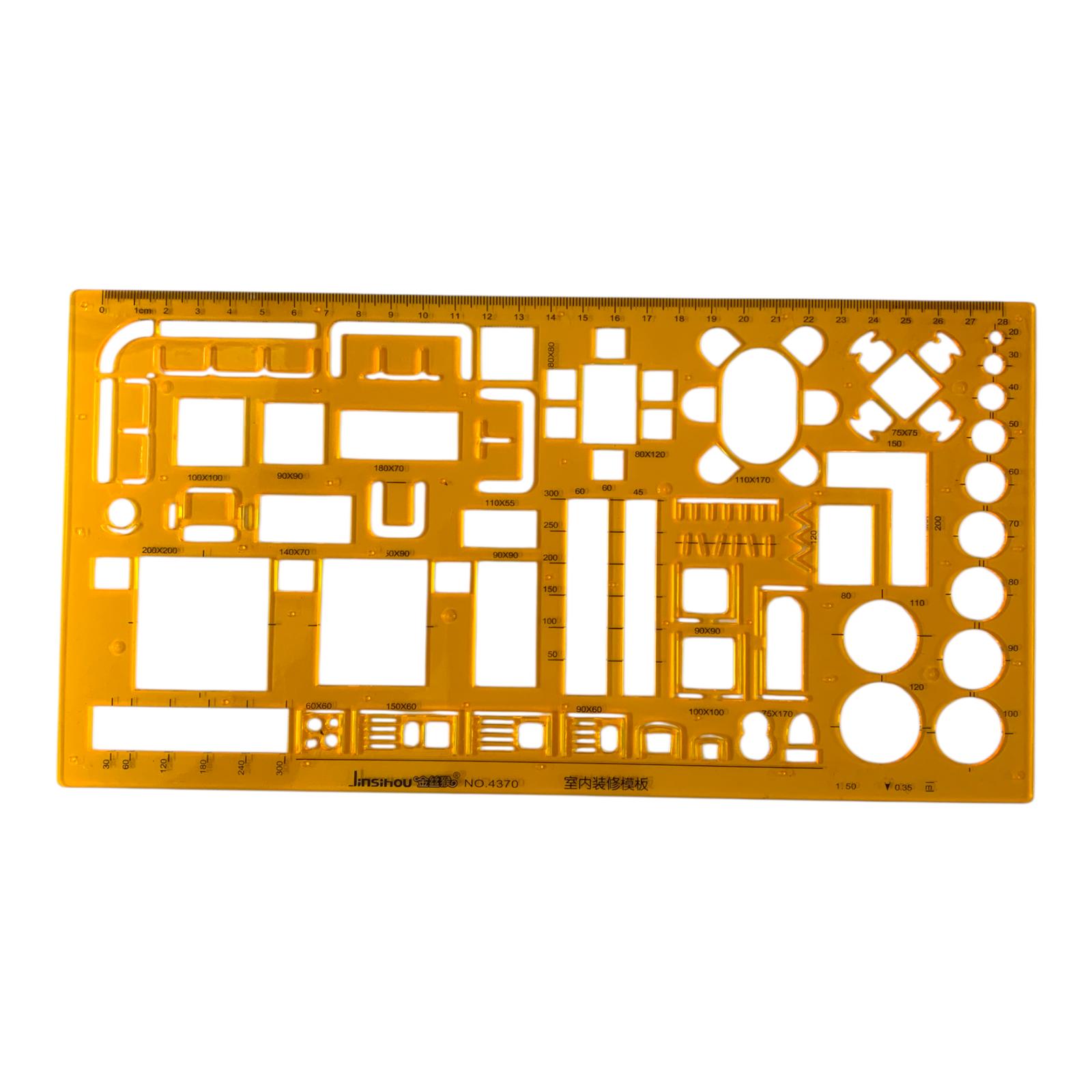 Architectural Furniture Drawing Template Ruler (NO.4370) || مسطرة اثاث هندسية 4370