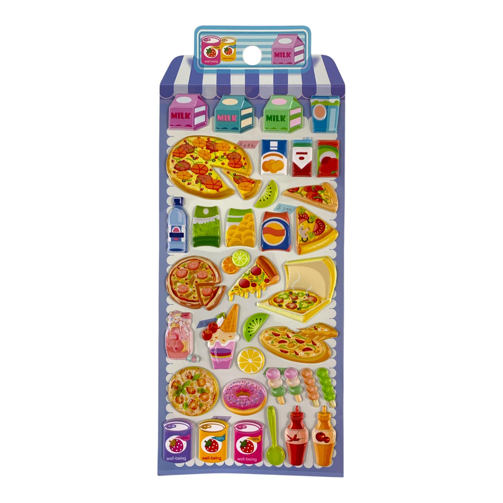 A&T Embossed Stickers Junk Food || ستيكرات بارزة اي اند تي وجبات سريعة