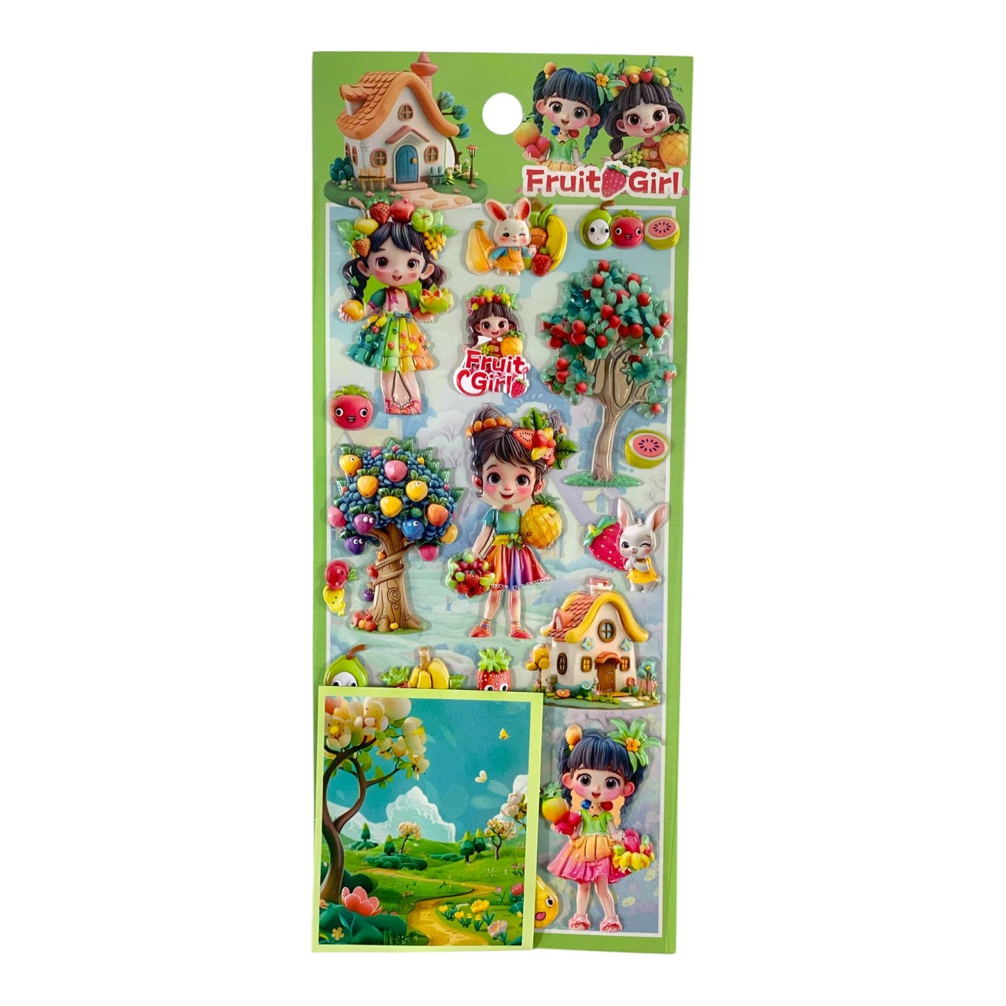 A&T Embossed Stickers Fruit Girl #1 || ستيكرات بارزة اي اند تي فرووت جيرل #1