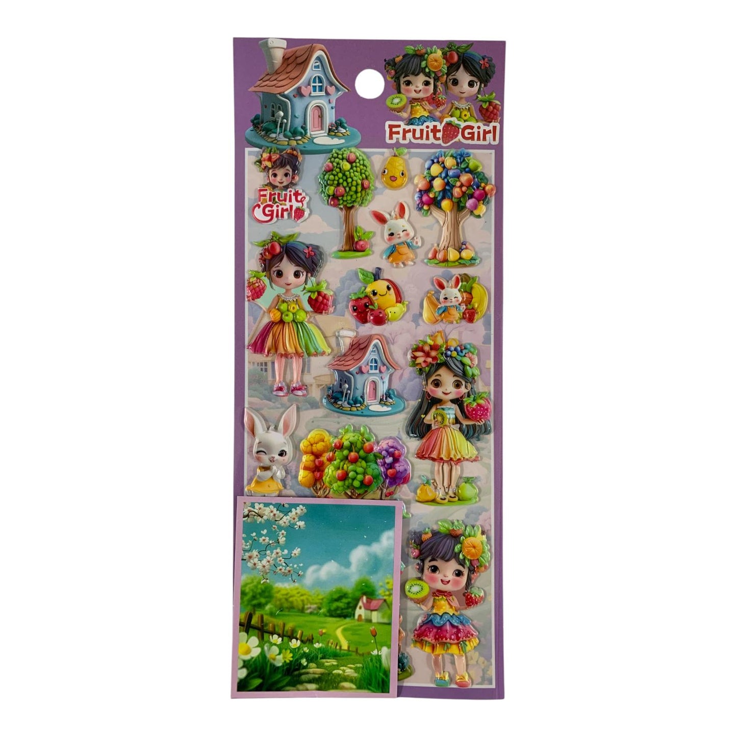 A&T Embossed Stickers Fruit Girl #2 || ستيكرات بارزة اي اند تي فرووت جيرل #2