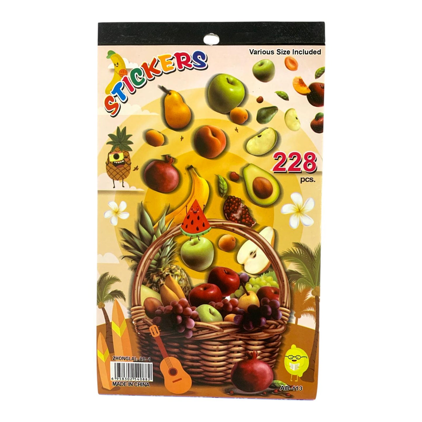 A&T Sticker Book 288 Pcs Fruits #2 || دفتر ستيكرات اي اند تي 288 ستيكر فواكه #2