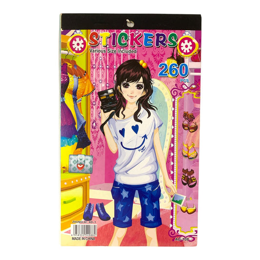 A&T Sticker Book 288 Pcs Girls #2 || دفتر ستيكرات اي اند تي 288 ستيكر بناتي #2