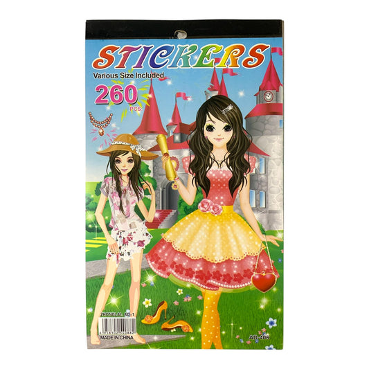 A&T Sticker Book 288 Pcs Girls #3 || دفتر ستيكرات اي اند تي 288 ستيكر بناتي #3