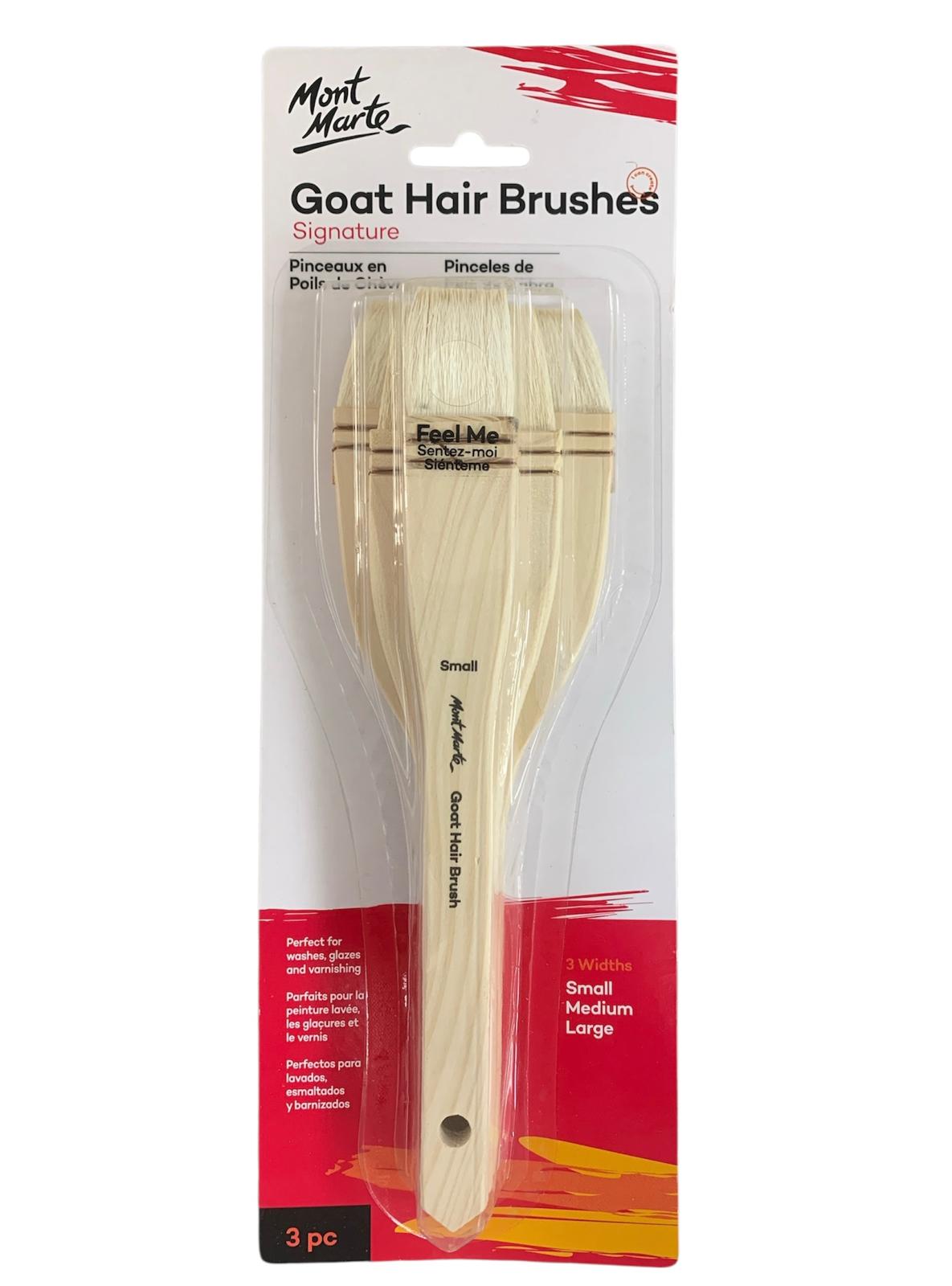 Mont Marte Goat Hair Brushes 3 pcs Set || مجموعة فرش مونت مارت شعر عنز 3 قطعة