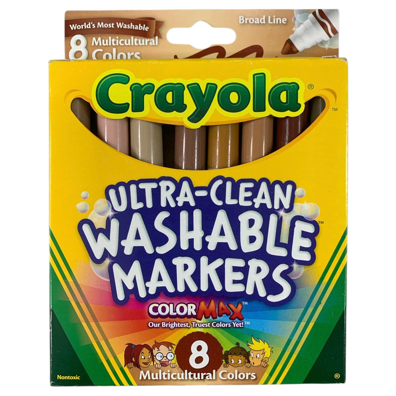Crayola Ultra-Clean Washable Markers 8 Colors || الوان شينية كرايولا 8 لون درجات الوان البشرة