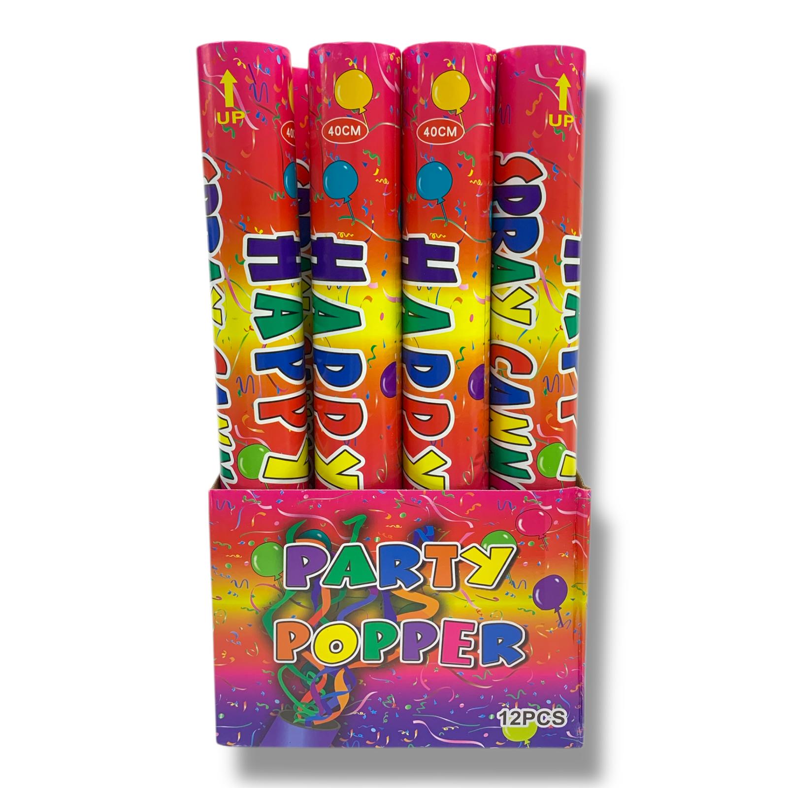 Party Popper Confetti Launcher 40 Cm || انبوب مفاجئة العيد ميلاد و الحفلات كونفيتي 40 سم 
