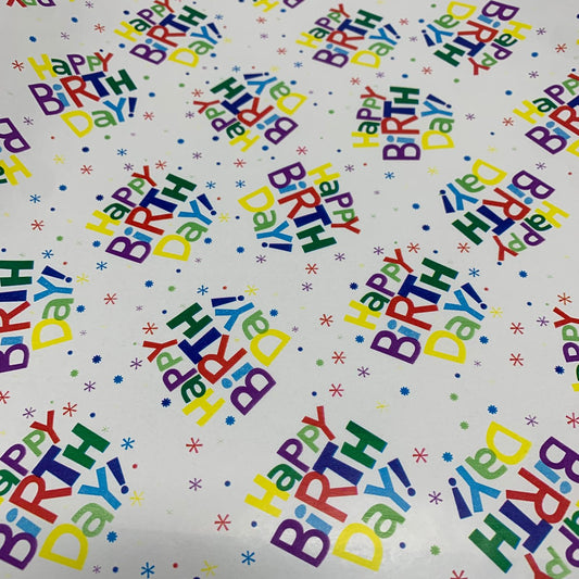 Gift Wrapping Paper 2 M x 70 cm #33 Happy Birthday || رول تغليف هدايا مقاس ٢ متر في ٧٠ سم #33 عيد ميلاد