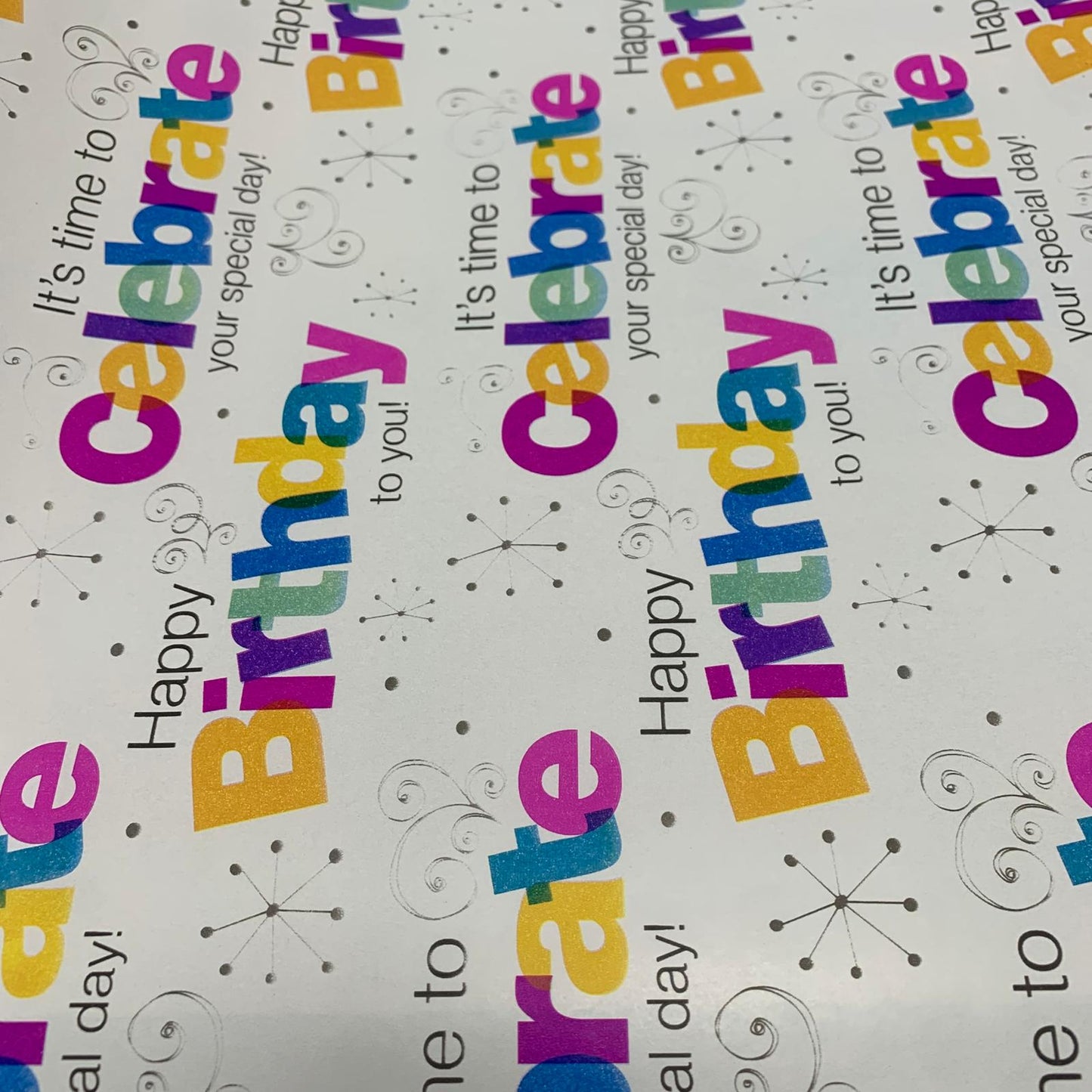 Gift Wrapping Paper 2 M x 70 cm #35 Happy Birthday  || رول تغليف هدايا مقاس ٢ متر في ٧٠ سم #35 عيد ميلاد