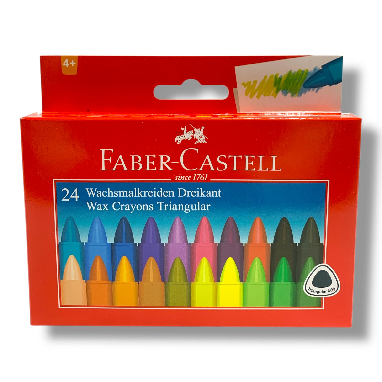 Faber Castell Triangular Wax Crayons 24 colors || الوان شمعية فيبر كاستل مثلثة 24 لون 