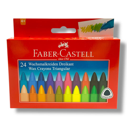 Faber Castell Triangular Wax Crayons 24 colors || الوان شمعية فيبر كاستل مثلثة 24 لون 