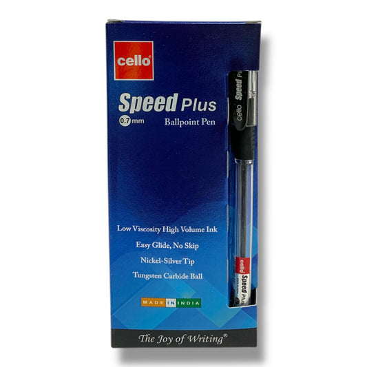 Cello Speed Plus 0.7 mm Ballpoint Pens 12 Pcs Black || اقلام حبر سيلو سبيد 0.7 مم 12 قلم اسود