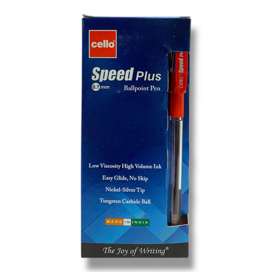 Cello Speed Plus 0.7 mm Ballpoint Pens 12 Pcs Red || اقلام حبر سيلو سبيد 0.7 مم 12 قلم أحمر