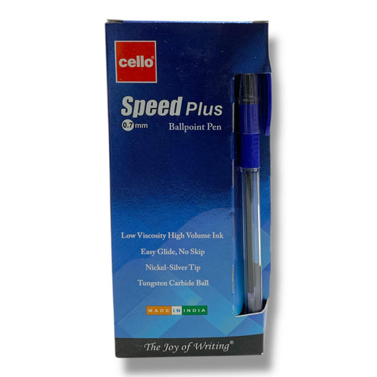 Cello Speed Plus 0.7 mm Ballpoint Pens 12 Pcs Blue || اقلام حبر سيلو سبيد 0.7 مم 12 قلم أزرق 
