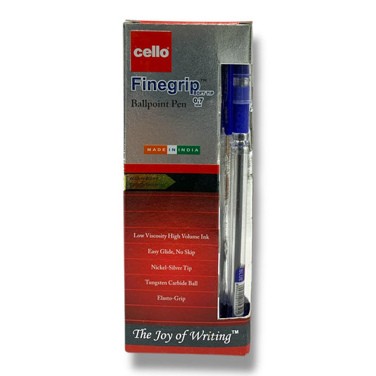 Cello Finger Grip Soft Tip Ball Point Pens 12 Pcs Blue || اقلام حبر سيلو فنجر جريب راس ناعم 12 قلم لون أزرق