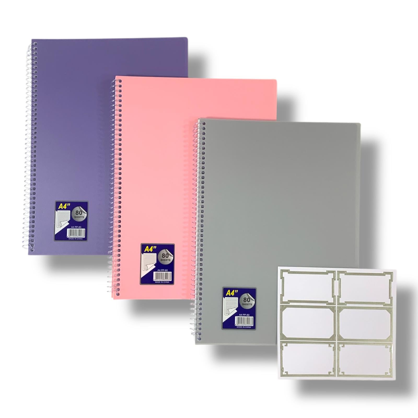 A&T Package 3 A4 Notebooks 80 Pages Assorted Colors || مجموعة دفاتر اي اند تي 3 خبة حجم اي فور 80 ورقة الوان متنوعة
