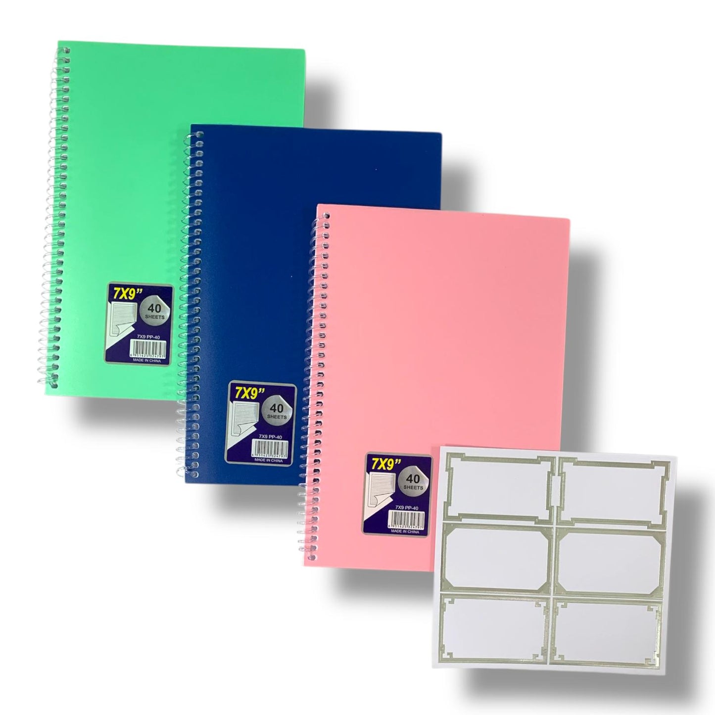 A&T Package 3 Notebooks 7x9 40 Pages Assorted Colors || مجموعة دفاتر اي اند تي 3 حبة حجم7*9 40 ورقة الوان متنوعة