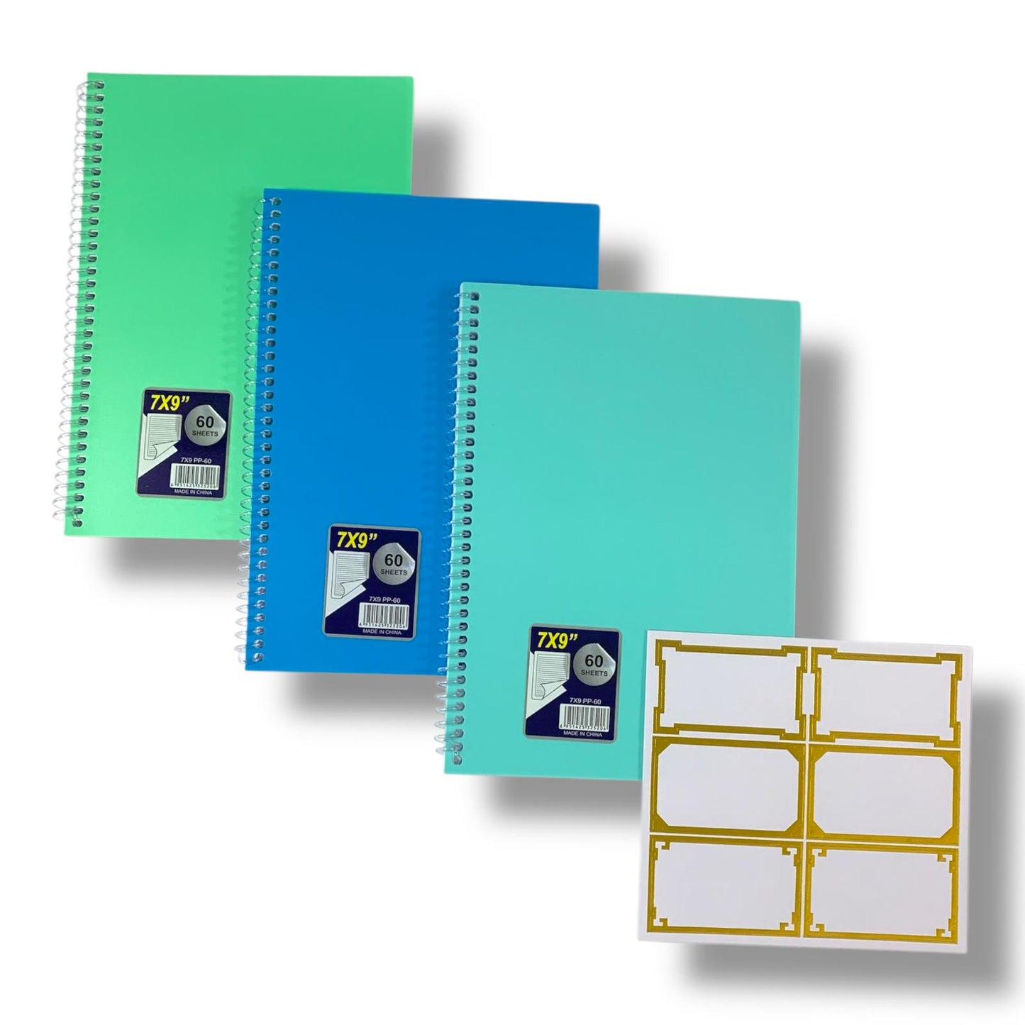 A&T Package 3 Notebooks 7x9 60 Pages Assorted Colors || مجموعة دفاتر اي اند تي 3 خبة حجم7*9 60 ورقة الوان متنوعة