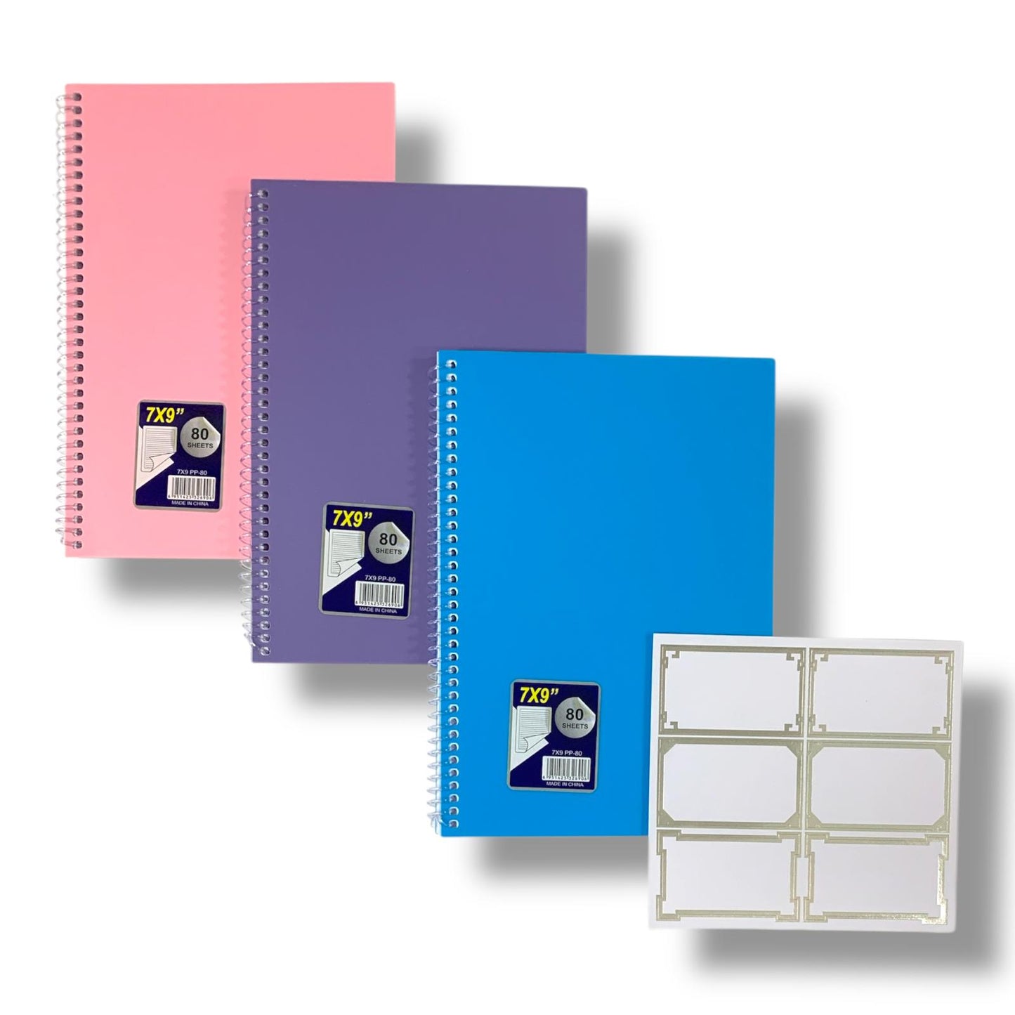A&T Package 3 Notebooks 7x9 80 Pages Assorted Colors || مجموعة دفاتر اي اند تي 3 خبة حجم7*9 80 ورقة الوان متنوعة