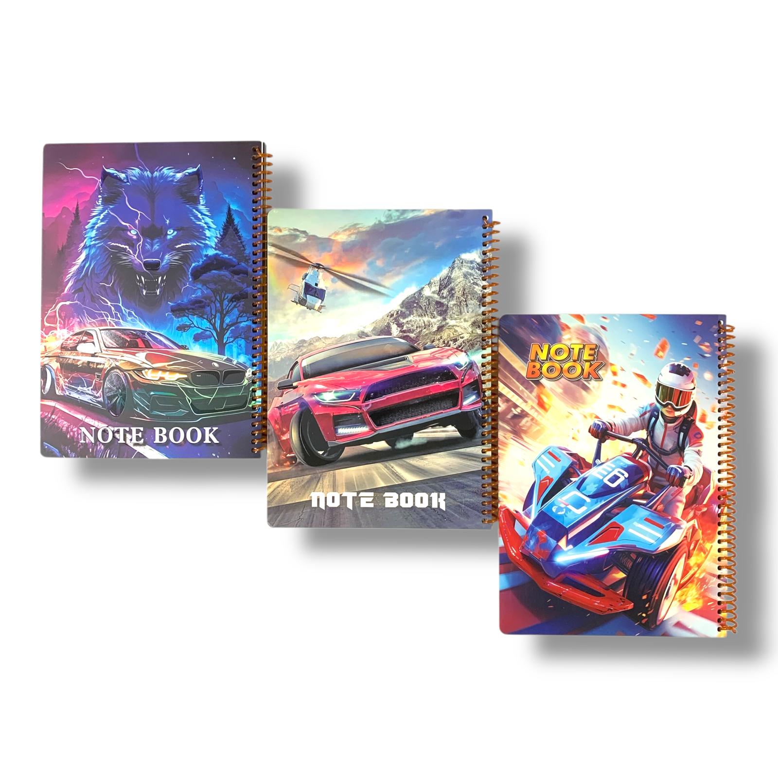 A&T Package 3 Notebooks 7x9 80 Pages Assorted Boys Models || مجموعة دفاتر اي اند تي 3 خبة حجم7*9 80 ورقة موديلات ولادي متنوعة