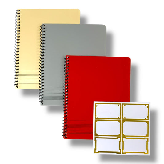 A&T Package 3 English 4 Lines Notebooks 7x9 40 Pages Assorted Colors || مجموعة دفاتر انجليزي 4 سطور اي اند تي 3 خبة حجم7*9 40 ورقة ألوان متنوعة