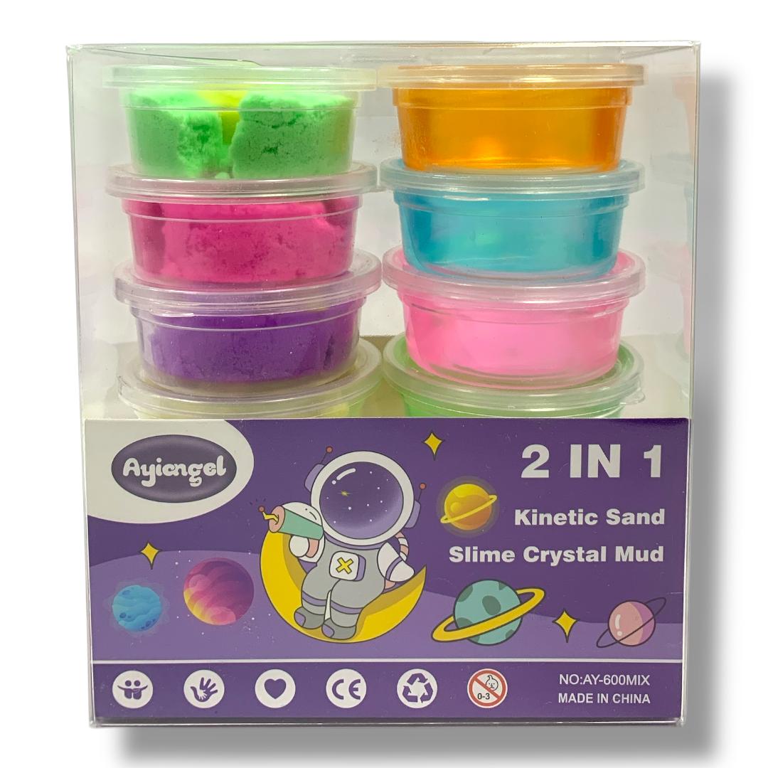 Play Set 6 Magic Sand 6 Clear Slime #1 || مجموعة لعب 6 سلايم و 6 رمل سحري #1