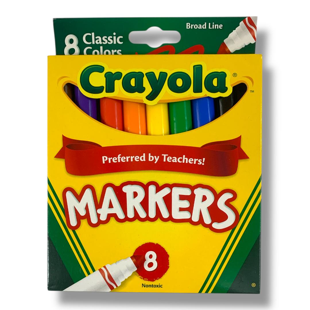 Crayola 8 Classic Colors Markers Broad Line || الوان شينية 8 لون كرايولا خط عريض