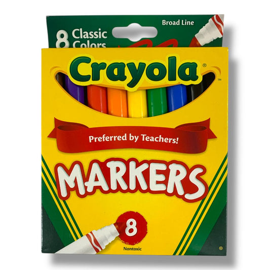 Crayola 8 Classic Colors Markers Broad Line || الوان شينية 8 لون كرايولا خط عريض