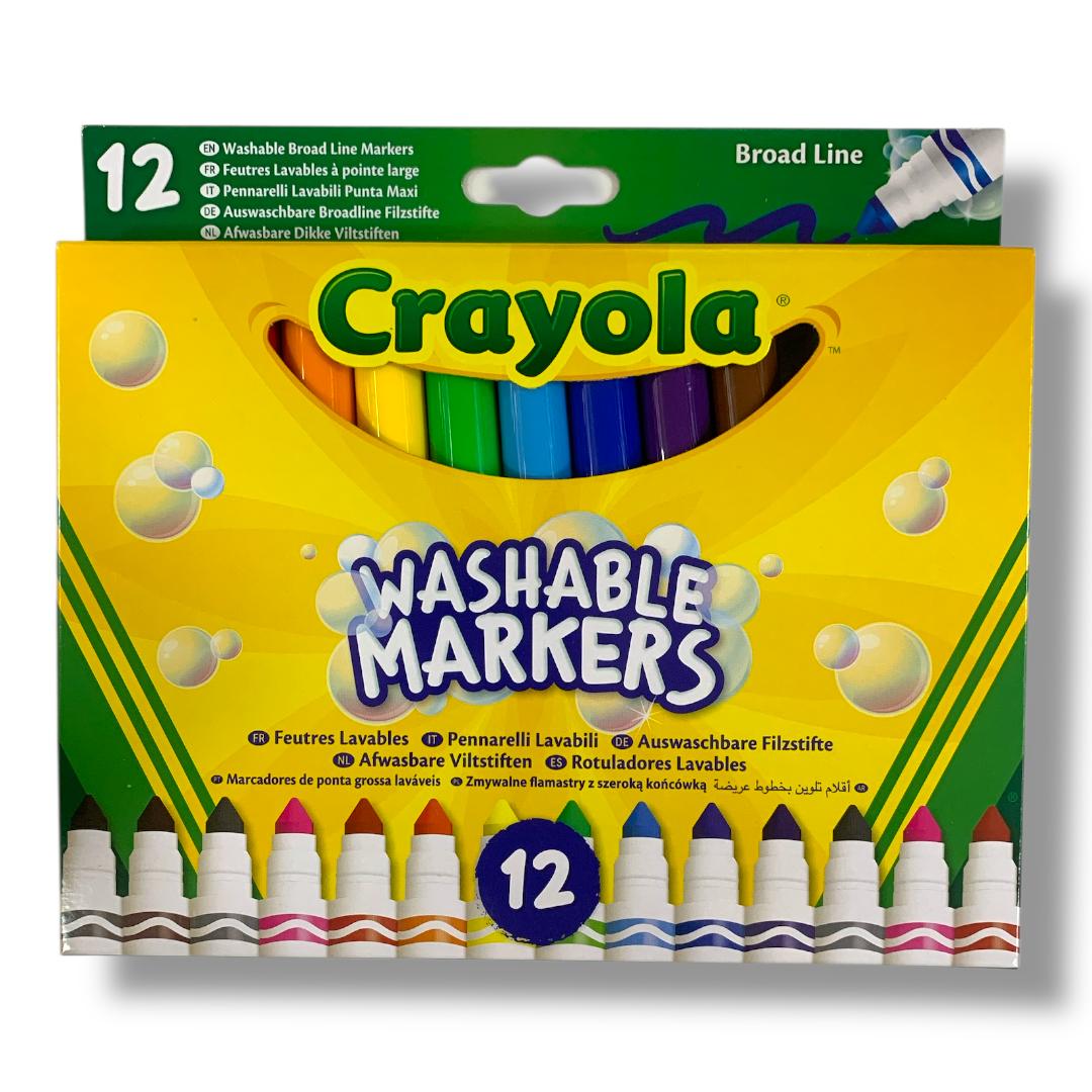Crayola 12 Classic Colors Washable Markers Broad Line || الوان شينية 12 لون كرايولا خط عريض واشابل قابل للغسل
