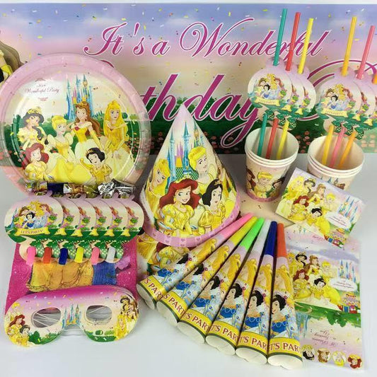 Birthday Party Supplies for Kids Set Princesses || مجموعة تجهيز عيد ميلاد اطفال اميرات