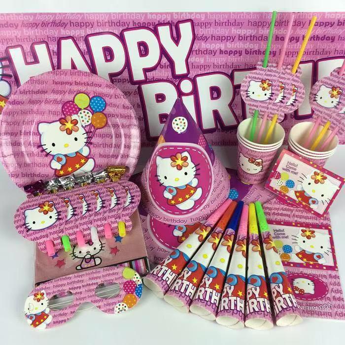  Birthday Party Supplies for Kids Set Hello Kitty || مجموعة تجهيز عيد ميلاد اطفال هلو كيتي