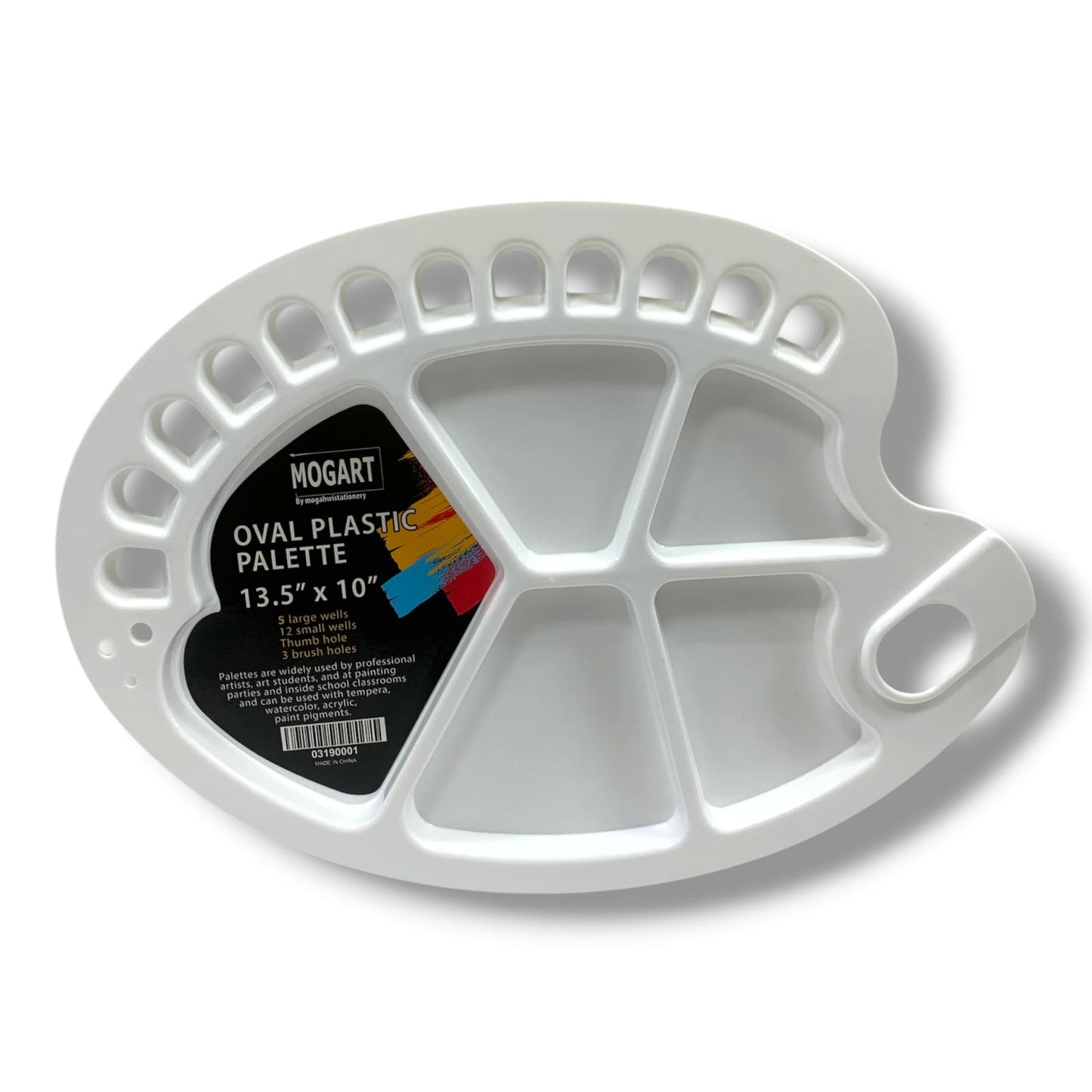 Mogart Oval Plastic Pallette Size 34x23.5cm || باليت رسم بلاستك موق ارت حجم 34*23.5