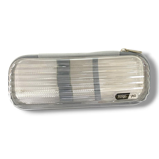A&T Large Pencil Pouch 1 Zipper Transperant #3 || مقلمة كبيرة سحاب واحد شفاف #3