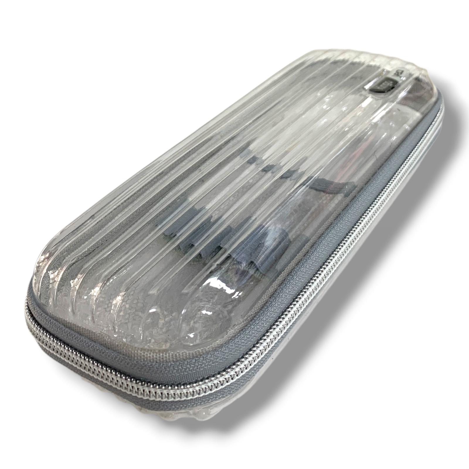 A&T Large Pencil Pouch 1 Zipper Transperant #3 || مقلمة كبيرة سحاب واحد شفاف #3