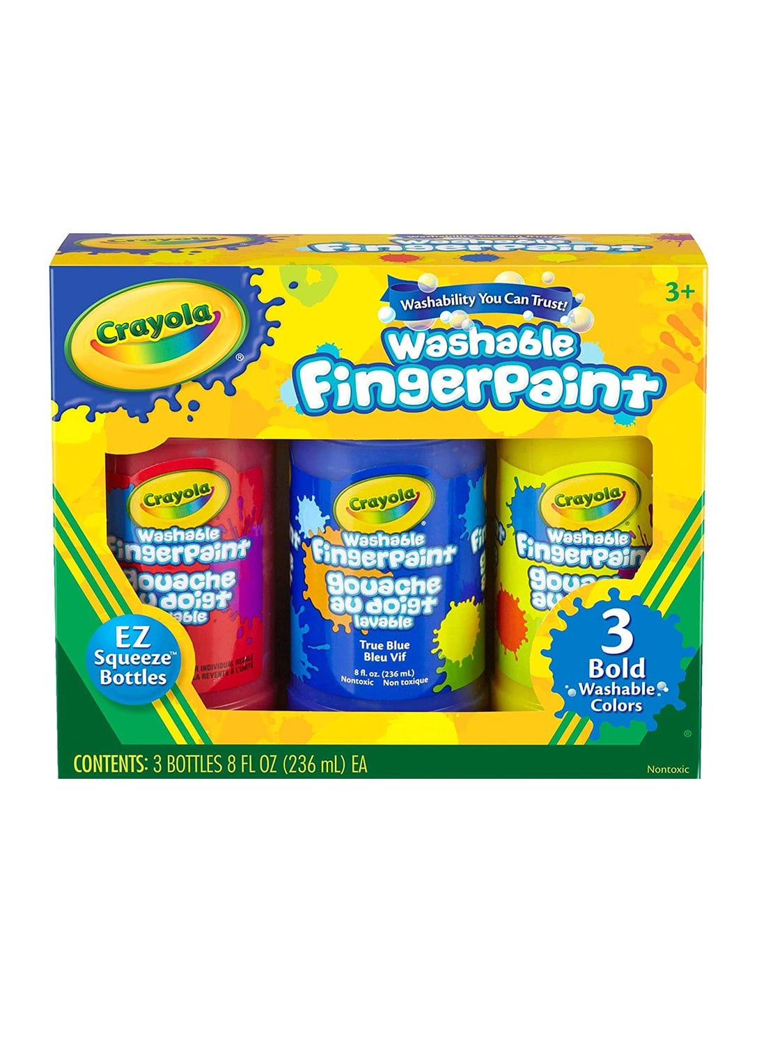 Crayola Washable EZ Finger Paint 3 Colors || الوان اصابع كرايولا علبة عصارة 3 لون