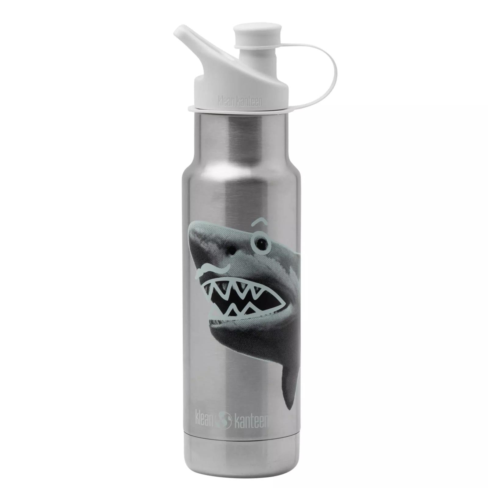 Klean Kanteen Insulated Kid Classic Narrow Bottle With Sport Cap Mr Shark 355m || مطارة ماء كلين كانتيين للاطفال حجم 355 مل لون القرش