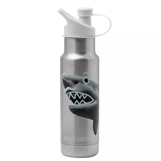 Klean Kanteen Insulated Kid Classic Narrow Bottle With Sport Cap Mr Shark 355m || مطارة ماء كلين كانتيين للاطفال حجم 355 مل لون القرش
