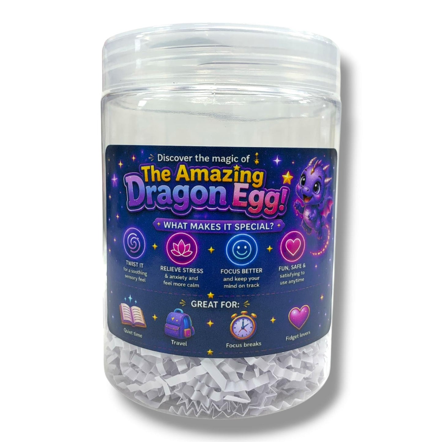 Dragon Egg 3D Printed Woow Crafts Fidget Toy Stress Relief Focus Meditation Enhancer Fire Red || لعبة الراحة النفسية بيضة التنين لتخفيف التوتر و تعزيز التركيز و التامل من واو كرافتس لون احمر ناري