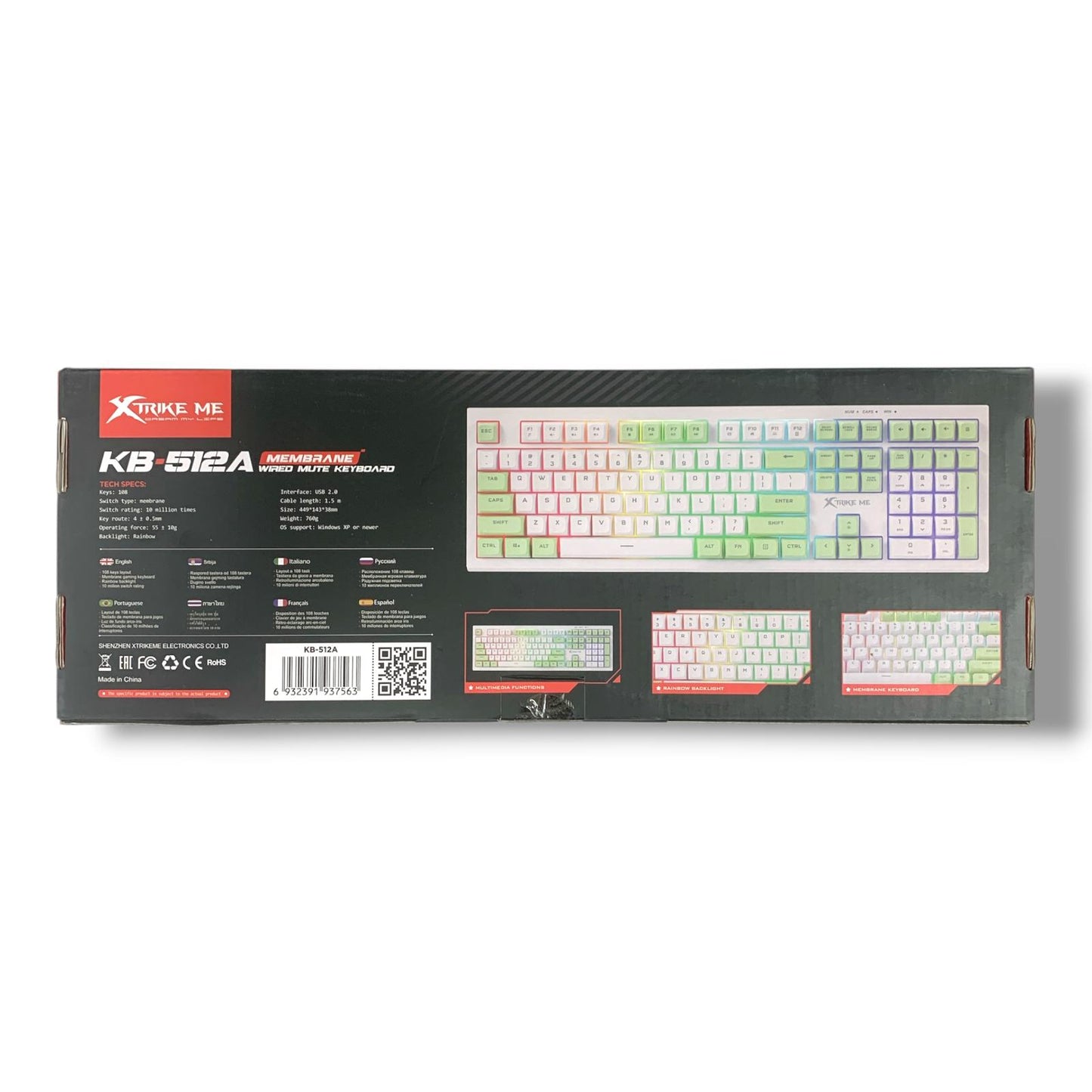 Xtrike Me Gaming Keyboard XT-KB-512 A || اكس سترايك مي كي بورد للقيمينق