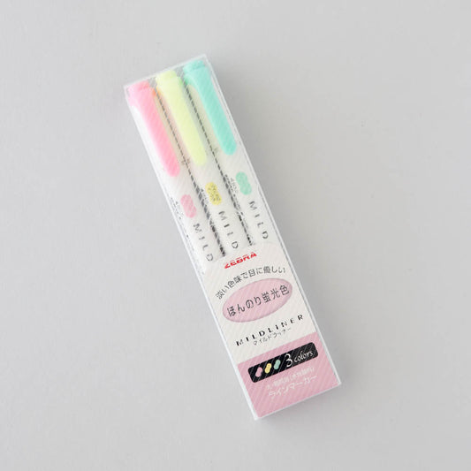 Zebra Mildliner Highlighter Basic Set 3 Colors || زيبرا  طقم فوسفوري راسين بيسك كرت ميلد لاينر 3 ألوان