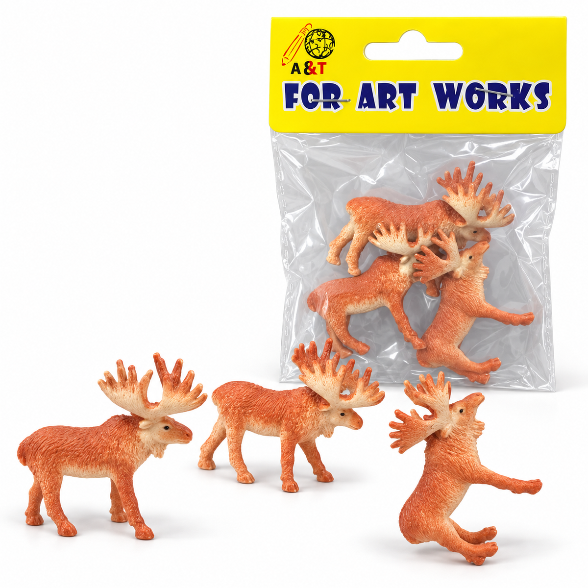 A&T antlered wildlife figures set 3 pieces