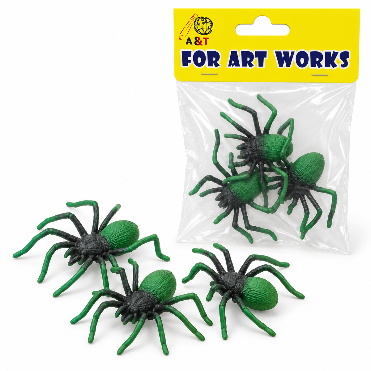 A&T green spider figures 3 pieces