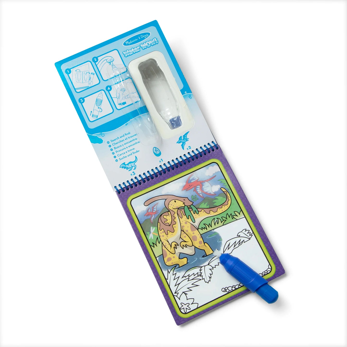 Melissa and Doug Water Reveal Pad Fairy Water Wow Dinosaurs || ميليسا آند دوج  لوحة رسم بالقلم المائي الديناصورات