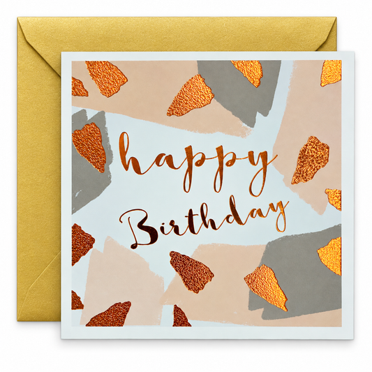 Abstract Foil Happy Birthday Greeting Card || بطاقة تهنئة عيد ميلاد بتصميم تجريدي وفويل