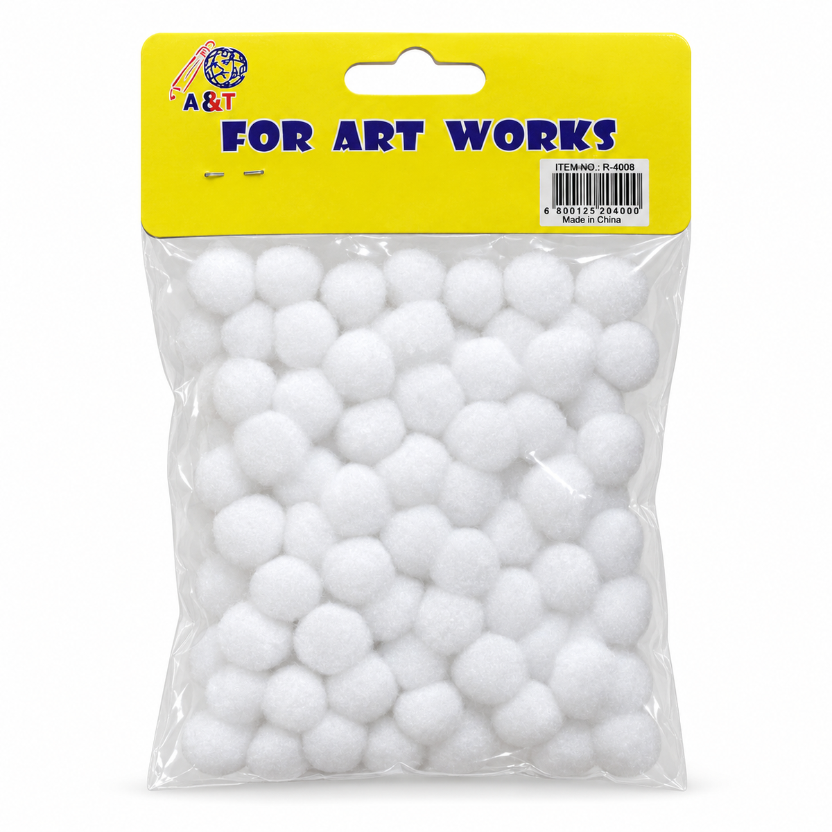 A&T White Pom Poms Mini || كرات بوم بوم بيضاء صغيرة جداً اي اند تي