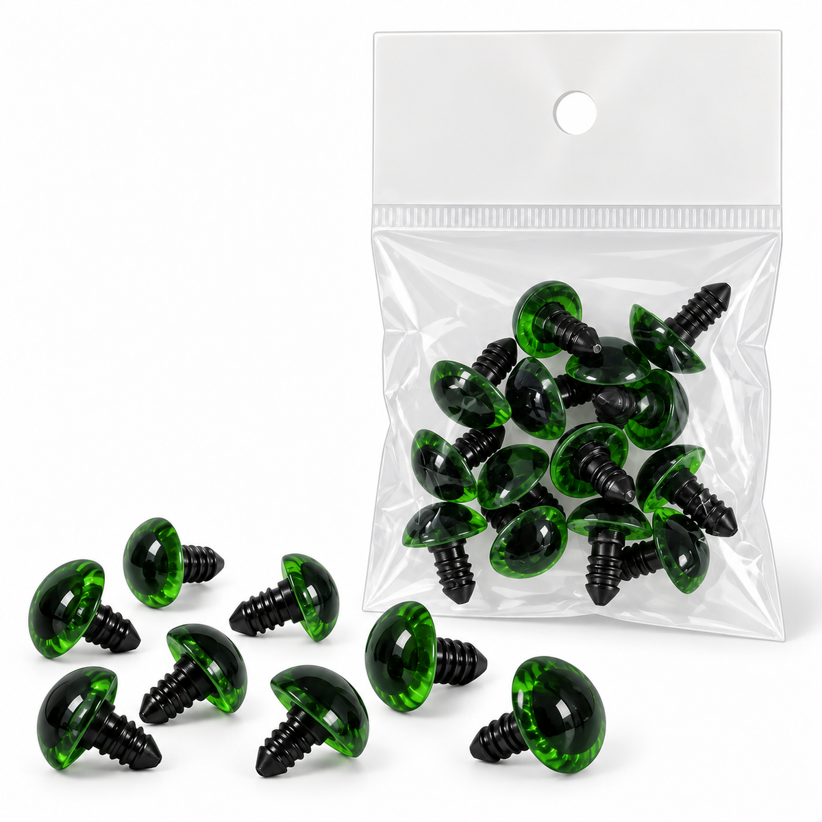 Atlas Dark Green Safety Eyes with Screw Backs || عيون أمان خضراء داكنة بقاعدة لولبية