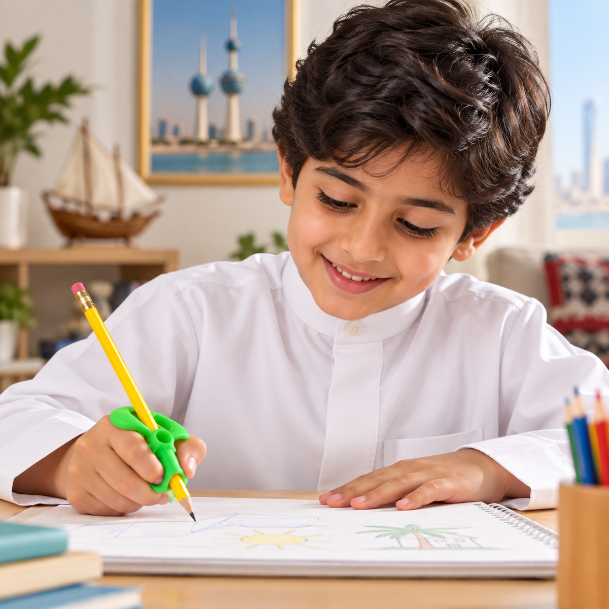 مسكة قلم مريحة للأطفال من أطلس – موديل 2 – ألوان متنوعة