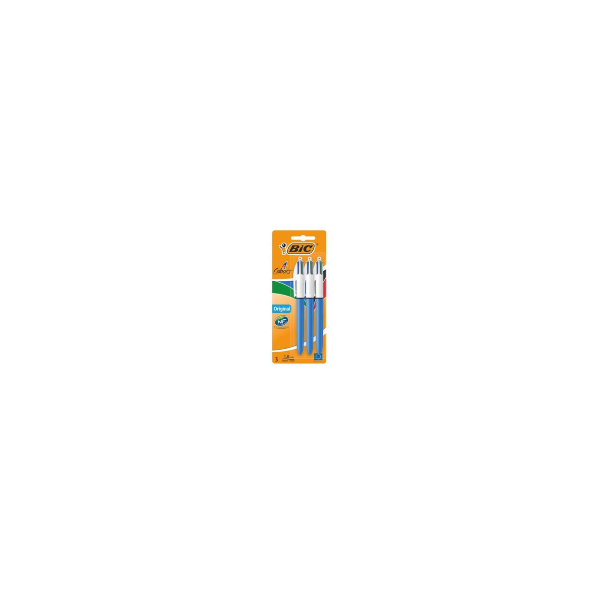 BIC 4 Colours Original Blue Pens – Pack of 3 || طقم أقلام بيك 4 ألوان أزرق أصلي 3 حبة | 3086123008946