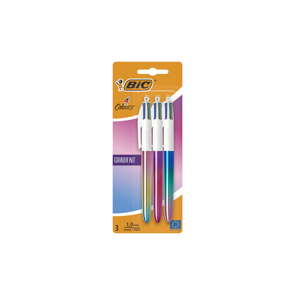 BIC 4 Colours Gradient Pens – Pack of 3 || طقم أقلام بيك 4 ألوان متدرجة 3 حبة | 3086123714243