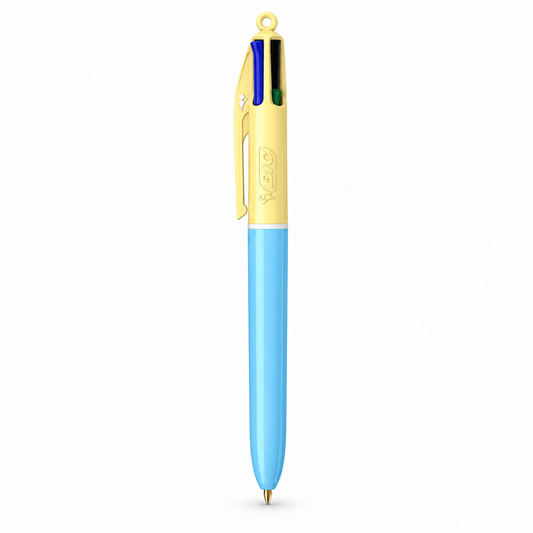 BIC 4 Colours Pastel Light Blue Pens || قلم بيك 4 ألوان باستيل أزرق فاتح