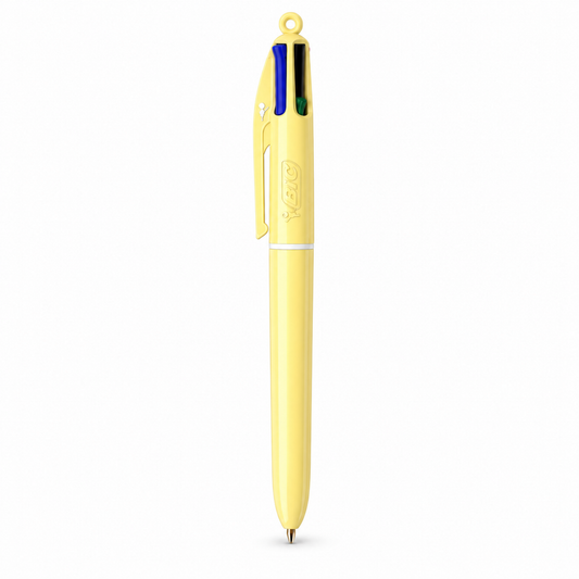 BIC 4 Colours Pastel Yellow Pens || قلم بيك 4 ألوان باستيل أصفر